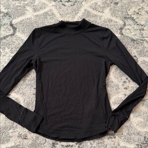Lululemon Rulu Running Long-Sleeve Mock Neck Shirt in Black